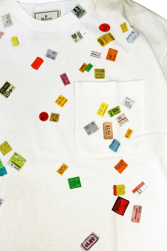 ��26AW��Maison MIHARA YASUHIRO �᥾�� �ߥϥ�䥹�ҥ� Price Tag Sticker Printed T-shirt �ۥ磻�� A17TS591