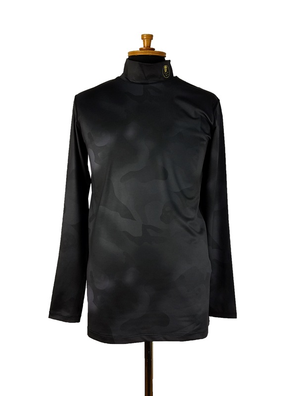 MARK&LONA モックネック アンダー スカルカモフラージュ ブラック