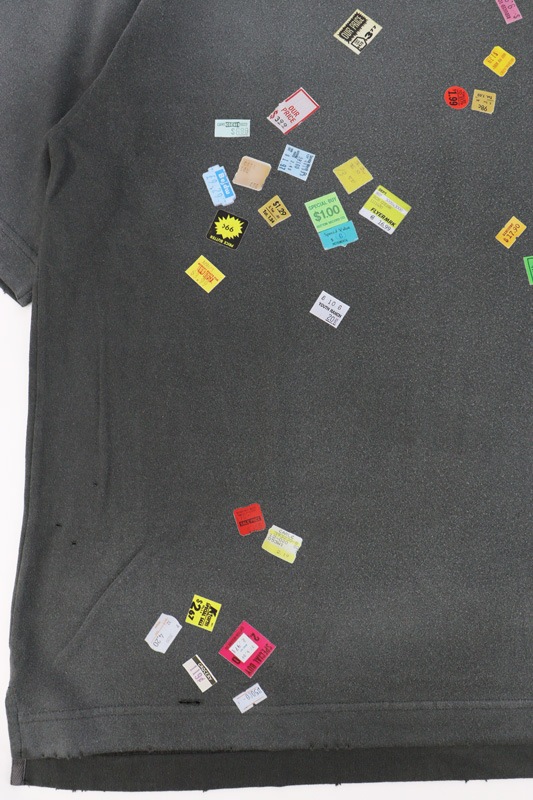 ��26AW��Maison MIHARA YASUHIRO �᥾�� �ߥϥ�䥹�ҥ� Price Tag Sticker Printed T-shirt �֥�å� A17TS591