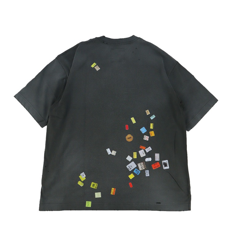 ��26AW��Maison MIHARA YASUHIRO �᥾�� �ߥϥ�䥹�ҥ� Price Tag Sticker Printed T-shirt �֥�å� A17TS591