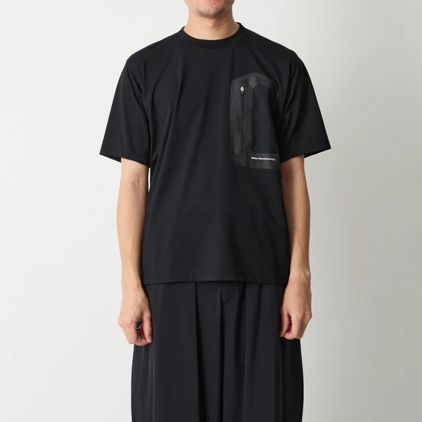 ��26SS��White Mountaineering  �ۥ磻�ȥޥ���ƥ˥���� ZIP POCKET T-SHIRT BLACK WM2671505