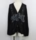 ��26SS��KAMIYA ���ߥ� "WAVY KAMIYA" Printed Silk Lace Knit Cardigan �֥�å� G16CD059