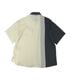 CULLNI ����� Double Satin Bi Color Short Sleeve Shirt WHITE STxCHARCOAL 25-SS-032