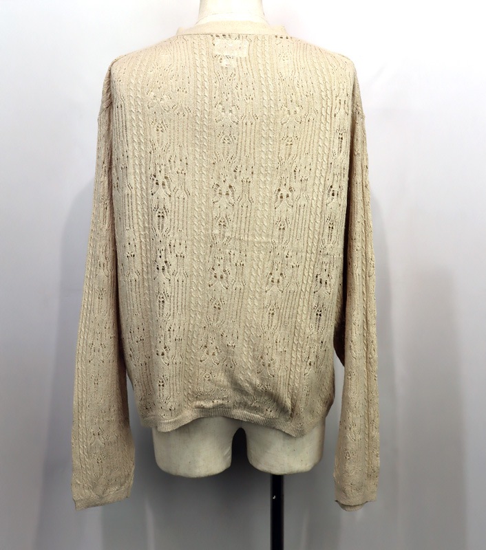 ��26SS��KAMIYA ���ߥ� "WAVY KAMIYA" Printed Silk Lace Knit Cardigan �١����� G16CD059