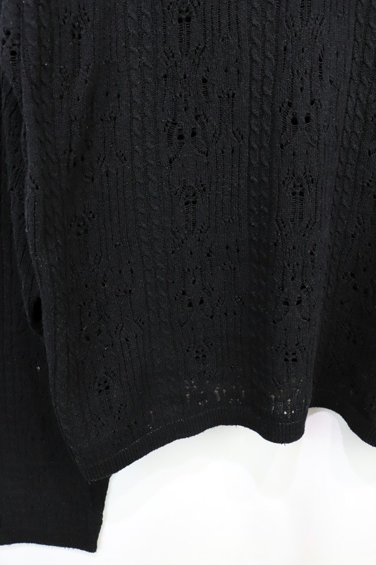 ��26SS��KAMIYA ���ߥ� Silk Lace Knit Hoodie �֥�å� G16HD060