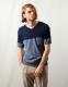 50%OFFMR.OLIVE ߥ꡼֡C/R HALF MILANO RIB / BI-COLOR V NECK KNIT T-SHIRT M-6210/ mrolive