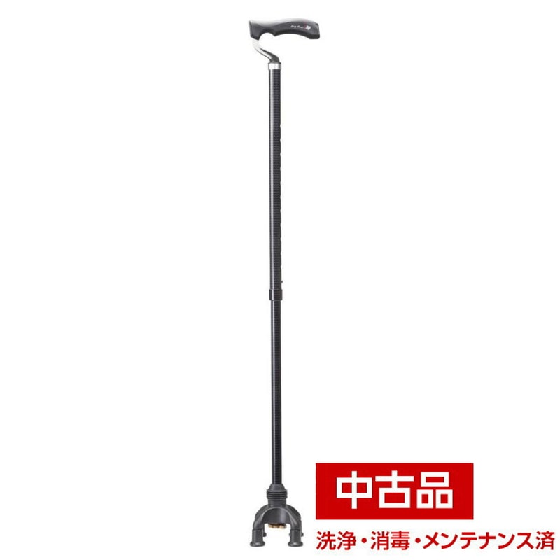 中古】Motensu もてなす4点杖 2wayタイプ くろすみ(灰色) 軽量 軽い 長 