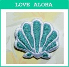 マリン　シェル　(エメラルドグリーン)|SURF＆BEACH|アイロンアップリケ