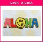 ALOHAニコちゃん(レインボー文字)|ニコちゃん|アイロンアップリケ