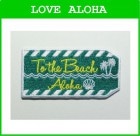 To the Beach　Aloha　タグ風　(グリーン＆イエロー)|SURF＆BEACH|アイロンアップリケ