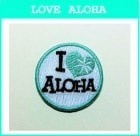 アイラブ　ALOHA　(丸型)　エメラルドグリーン