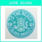 HULAガール　(BEACH）|丸型シリーズ|アイロンアップリケ