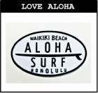 ALOHA SURF HONOLULU　白黒　　(楕円型）|丸型シリーズ|アイロンアップリケ