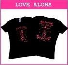 Beauty Hula ビューティーフラ(フライス)黒ピンク フラダンスTシャツ