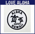 ホヌ2匹　ALOHA　(丸型)　ネイビー