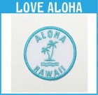 ヤシ　ALOHA　(丸型)　ブルー