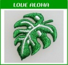 モンステラa（左向）　小|植物|アイロンアップリケ