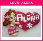 フラガール　ピンクハートちゃん(ALOHA)|フラガール|アイロンアップリケ