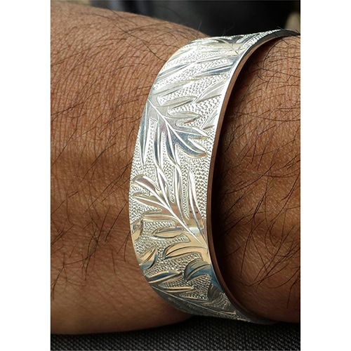 フルオーダーで造る＞シルバーオープンバングル 15mm幅 フラット