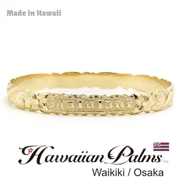 ゴールド 8mm幅 バングル「厚み1mm・バレル型（表面が丸い