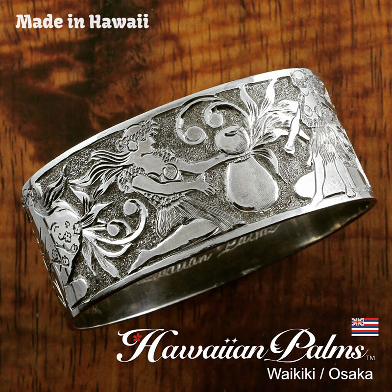 28mm幅 フラット シルバーバングル（表面が平ら、写真と同じデザイン