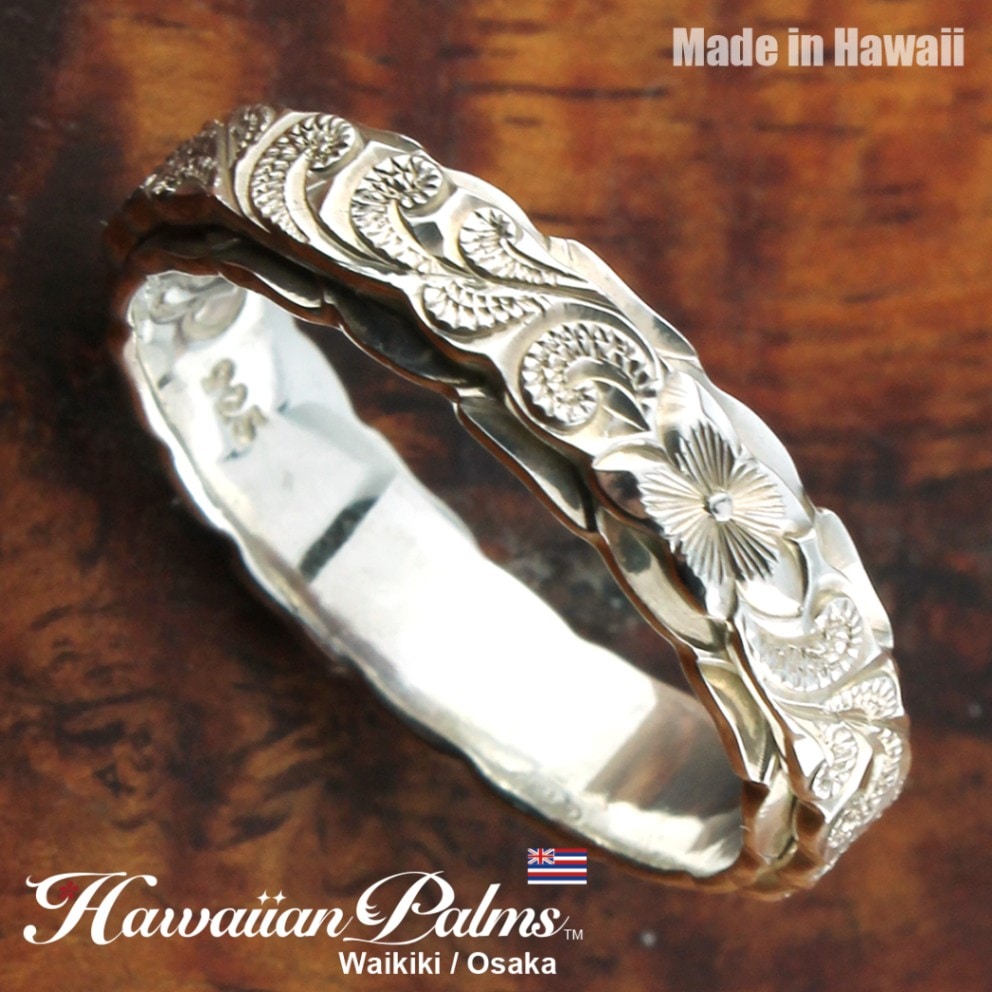 Hawaiianジュエリー　リングフレーム② ハワイアンジュエリー 結婚指輪 2連リング バレル オーダー