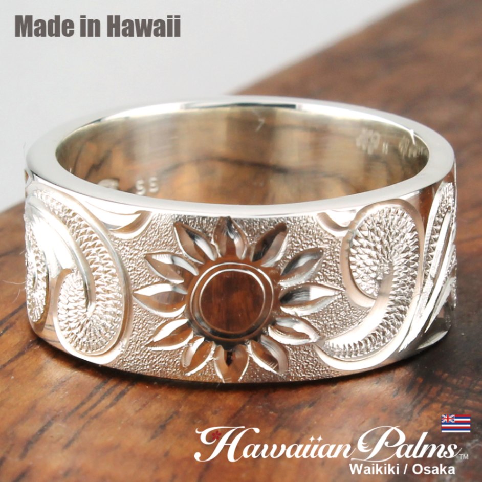 シルバー 10mm幅 太陽リング「厚み1mm・フラット型（表面が平ら