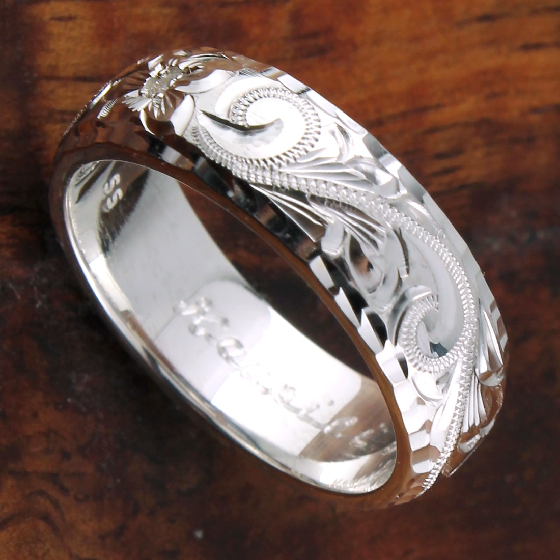 シルバー 6mm幅 リング「厚み1.2mm・バレル型（表面が丸い