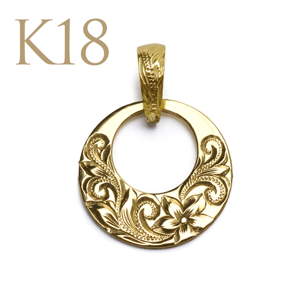 アロハマナ k18 イニシャル入りネックレス K18ホワイトゴールド イニシャルペンダント P ネックレス 【K18 18金 ホワイトゴールド】  ハワイアンジュエリー イニシャル ラウンド ゴールドペンダントトップ 刻印無料 apd1136k18wa (付属チェーンなし) |  Pendants/Necklace ...