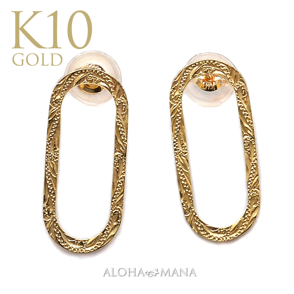 ペアシェイプライン k18 ゴールド フックピアス