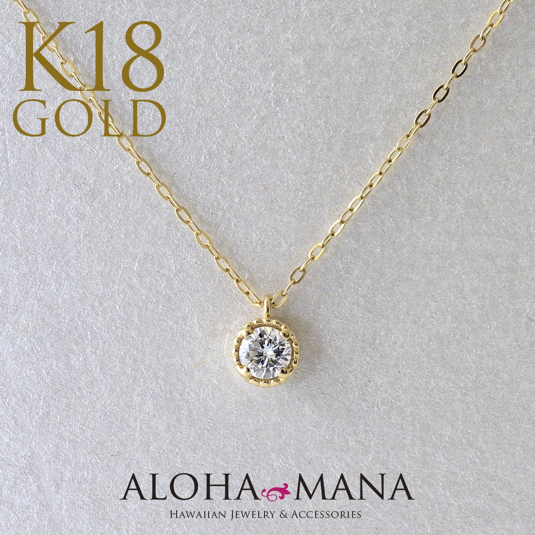 �ϥ磻���󥸥奨�꡼ �ͥå��쥹 �Ҥ�γ��������� 0.10ct��K18������ɥڥ����� apdg8650