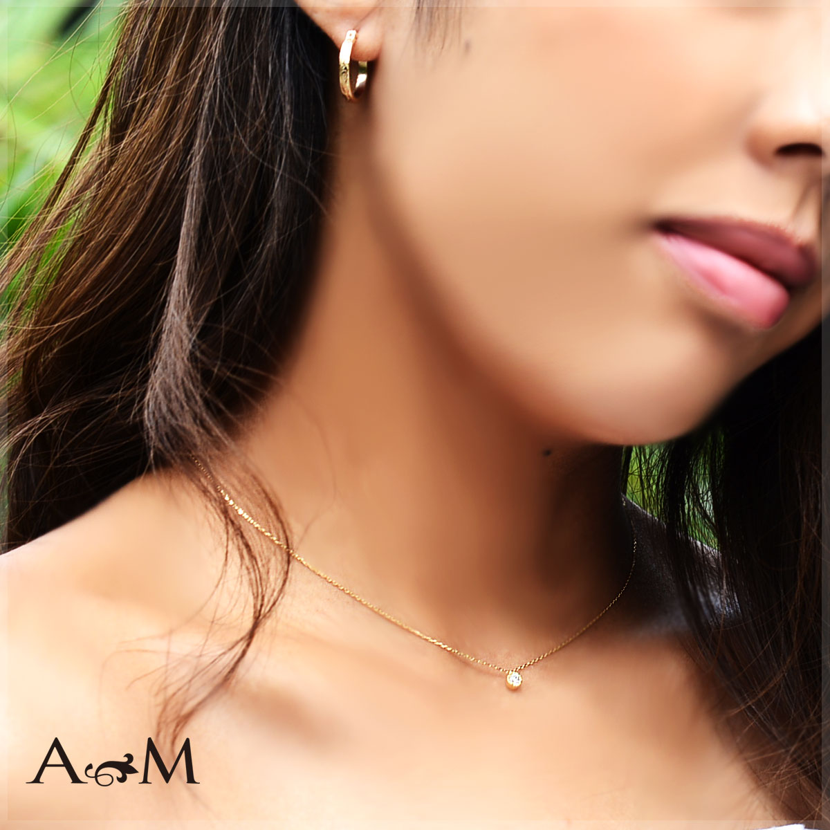 �ϥ磻���󥸥奨�꡼ �ͥå��쥹 �Ҥ�γ��������� 0.10ct��K18������ɥڥ����� apdg8650