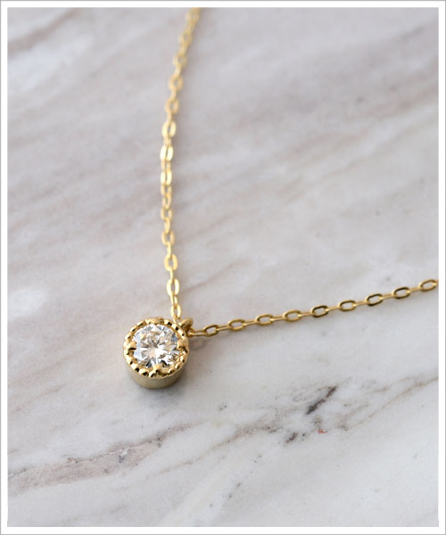 �ϥ磻���󥸥奨�꡼ �ͥå��쥹 �Ҥ�γ��������� 0.10ct��K18������ɥڥ����� apdg8650