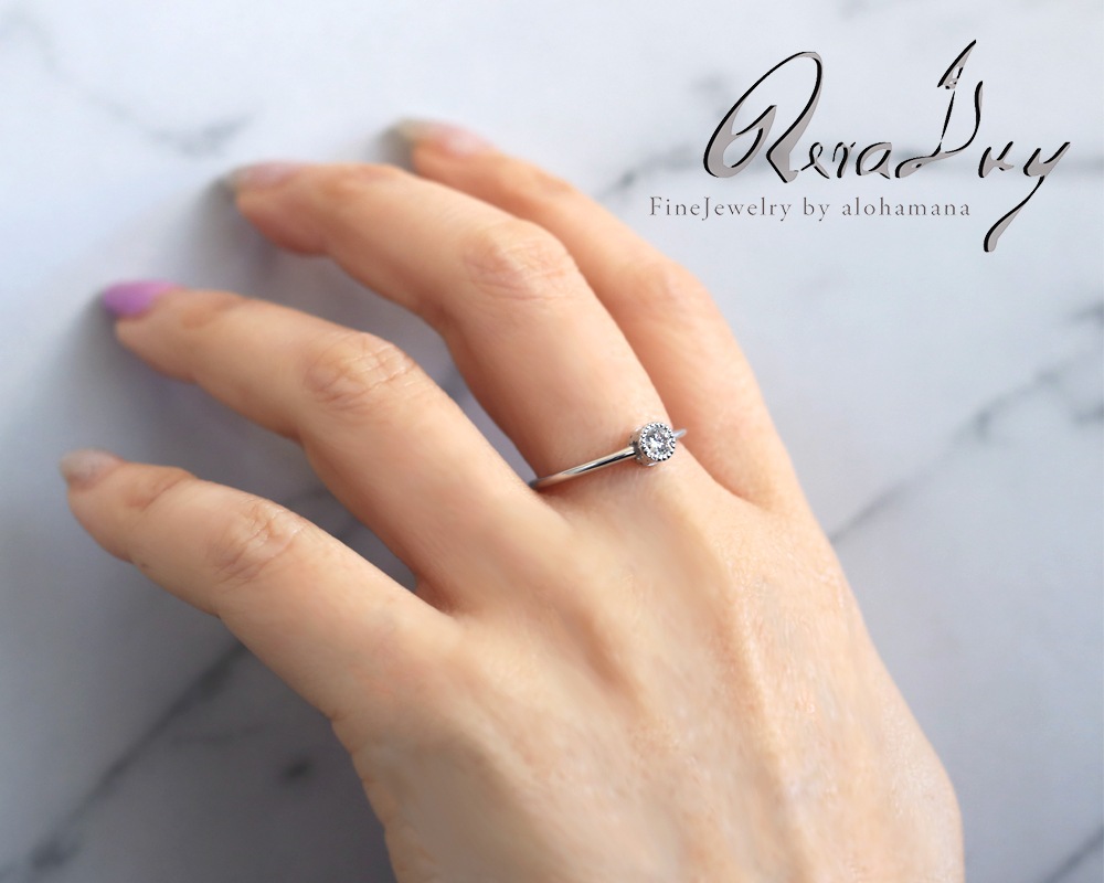 ŷ С  0.15ct    (RERALUy) ˥С꡼ ɥ ꡼ ǥ K18 18  ۥ磻ȥ rri1725