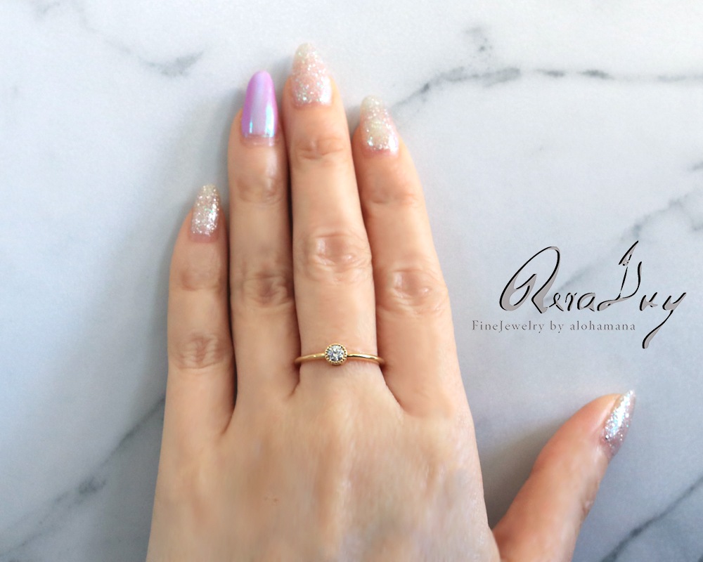 ŷ С  0.15ct    (RERALUy) ˥С꡼ ɥ ꡼ ǥ K18 18  ۥ磻ȥ rri1725