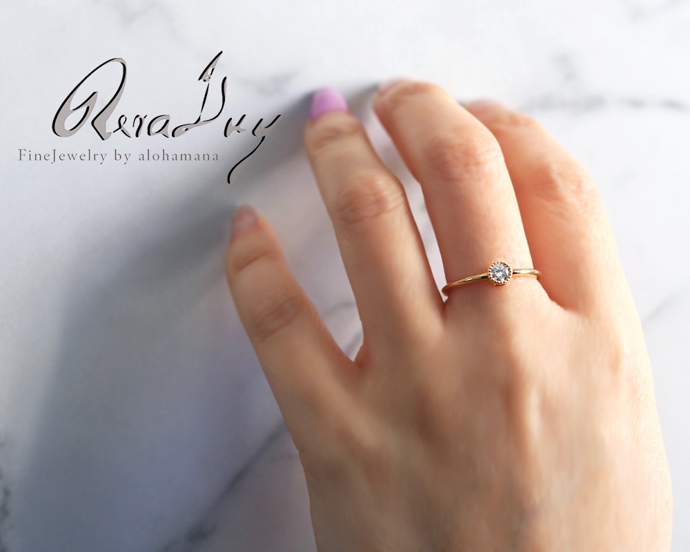 ŷ С  0.15ct    (RERALUy) ˥С꡼ ɥ ꡼ ǥ K18 18  ۥ磻ȥ rri1725