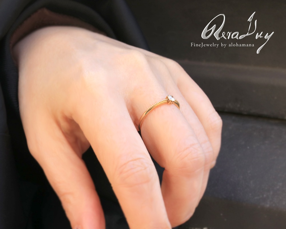 ŷ   0.14ct    (RERALUy) ˥С꡼ ɥ ꡼ ǥ K18 18  ۥ磻ȥ rri1726