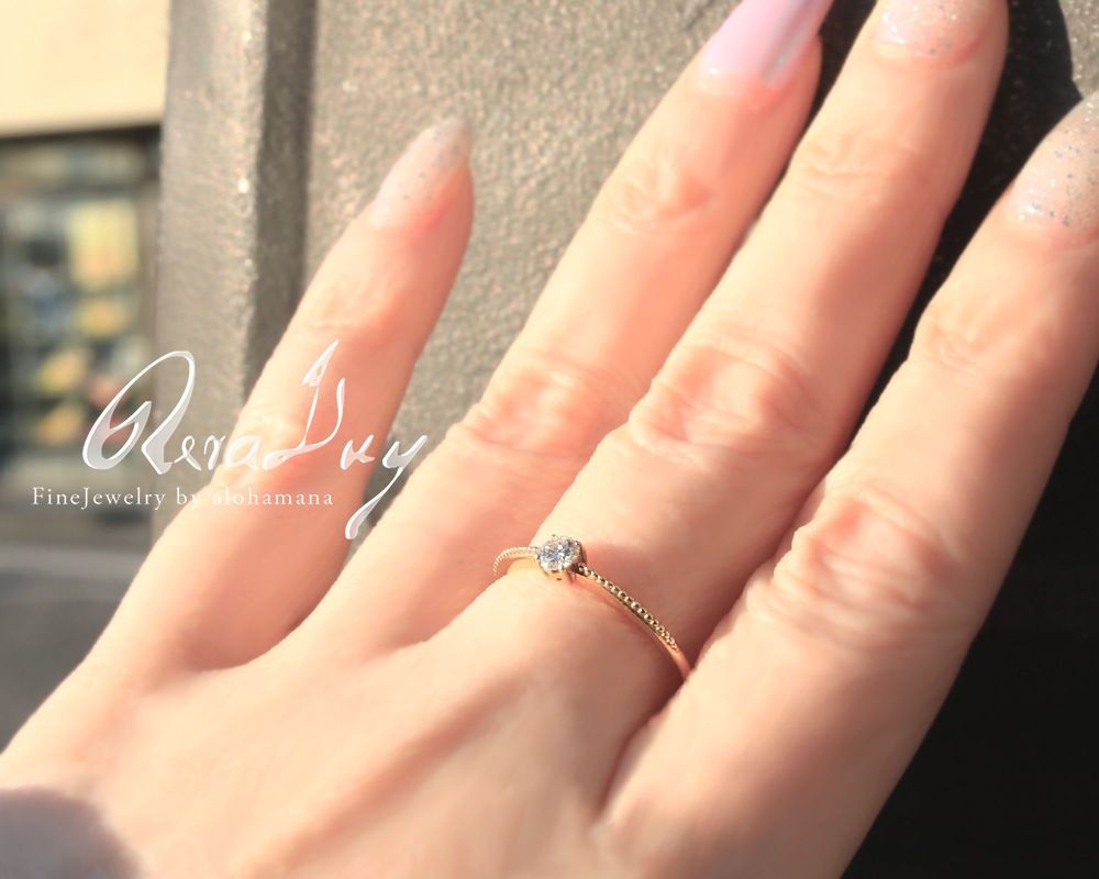 ŷ   0.14ct    (RERALUy) ˥С꡼ ɥ ꡼ ǥ K18 18  ۥ磻ȥ rri1726