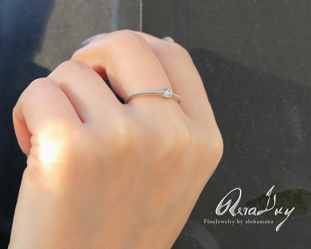 ŷ   0.14ct    (RERALUy) ˥С꡼ ɥ ꡼ ǥ K18 18  ۥ磻ȥ rri1726