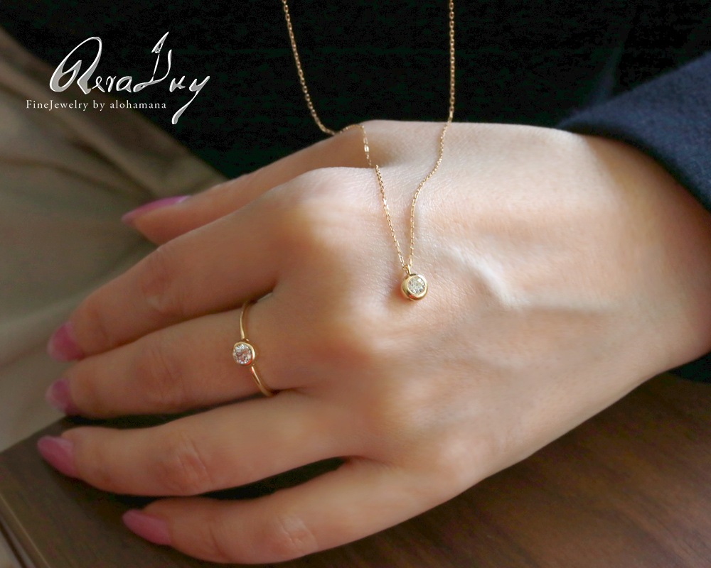 K18 18  ͥå쥹   ڥ   ץ ͥå쥹  γ 0.14ct ڥ С  (RERALUy)   rne1728