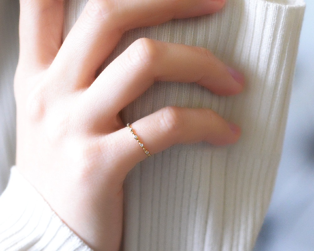 k10 k18   ϶ Cinq  5  0.03ct ԥ󥭡 쥤䡼 ɥ   (RERALUy)ǥ  쥤䡼 ŤͤŤ  10 K10 18 k18   ץ쥼 gold ring rri1843