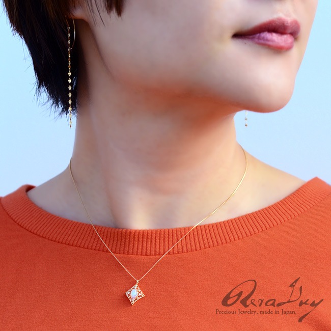 k18�ͥå��쥹 ������ɥͥå��쥹 ɩ�� ���ѡ��� ��������� 0.026ct  ��ǥ����� ���� ���������꡼ 18�� K18 ��������������� ����ƥ�����Ĵ ����٥��� �ͥå��쥹 �ڥ����� RERALUy  rne1438