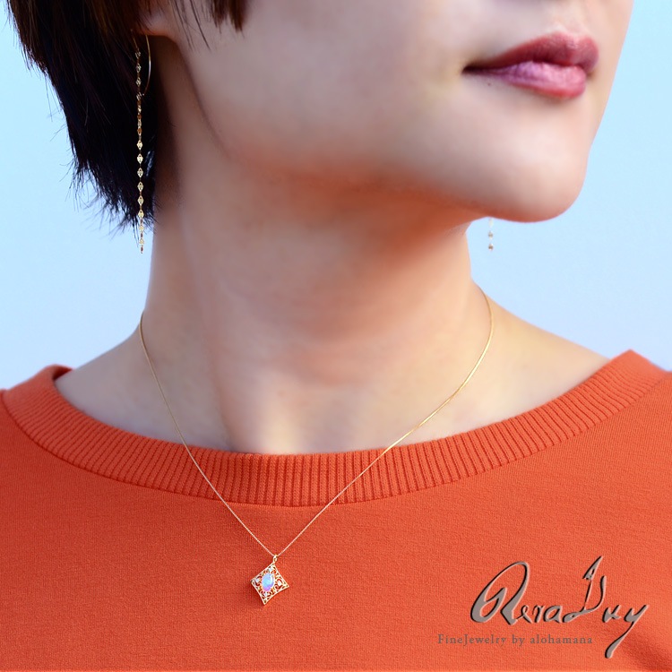 k18�ͥå��쥹 ������ɥͥå��쥹 ɩ�� ���ѡ��� ��������� 0.026ct  ��ǥ����� ���� ���������꡼ 18�� K18 ��������������� ����ƥ�����Ĵ ����٥��� �ͥå��쥹 �ڥ����� RERALUy  rne1438