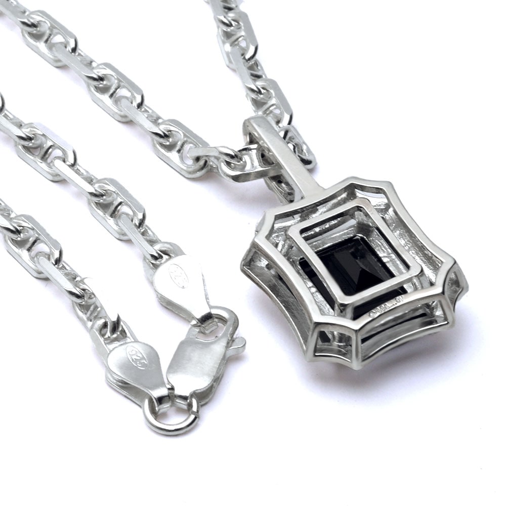 �ϥ磻���󥸥奨�꡼ �ڥ����� �ͥå��쥹 �֥�å� Cz ���������� SV925 ����С� 50cm���������դ� ��ǥ����� ��� apd1895