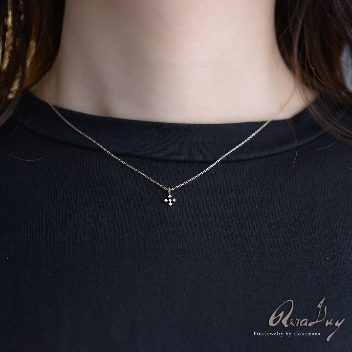 K18 ɥͥå쥹 (RERALUy) եݥ ڥ ͥå쥹 0.03ct rne1679k18