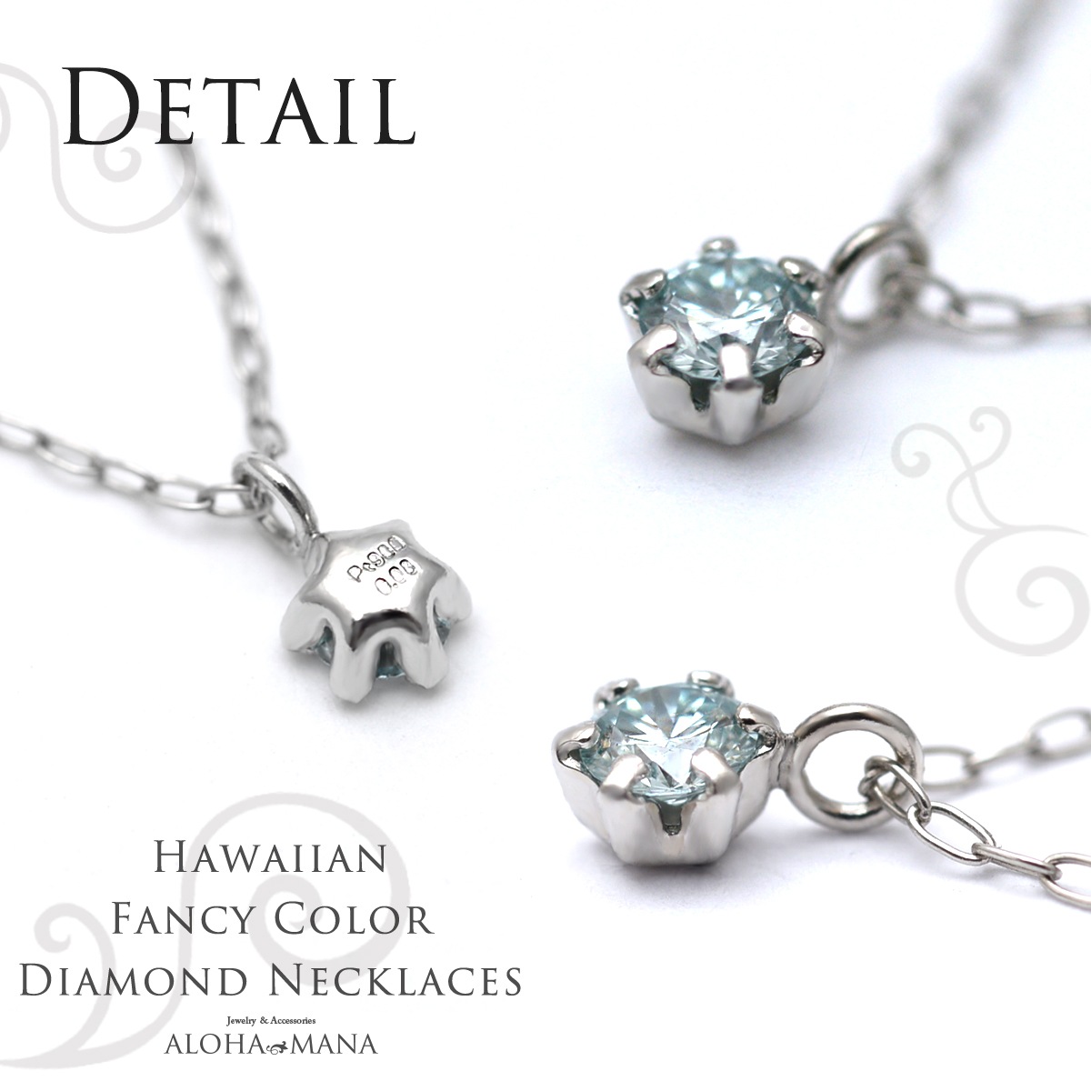 ϥ磻󥸥奨꡼ ͥå쥹 γͥå쥹 ϥ磻ե󥷡ɥͥå쥹 ⥢ʥ֥롼 0.08ctPt900 K18 (Pt850) ane1619