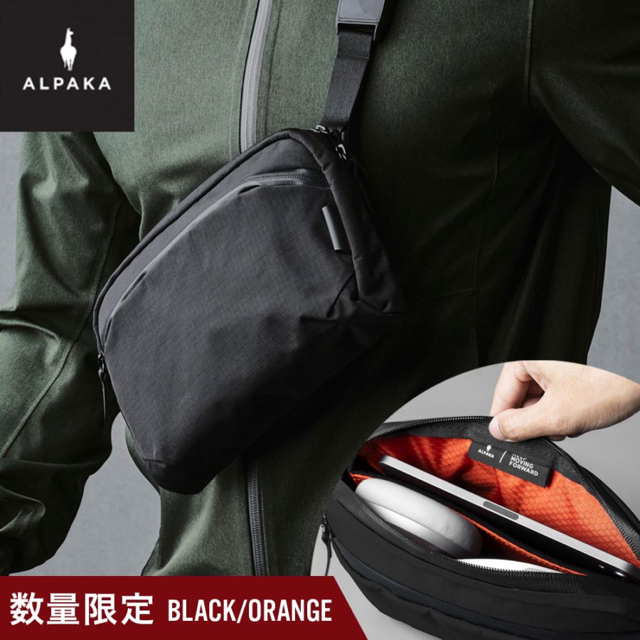 数量限定 FLIGHT SLING BLACK/ORANGE スリング ボディバッグ ショルダーバッグ [ALPAKA/アルパカ] [送料無料] 