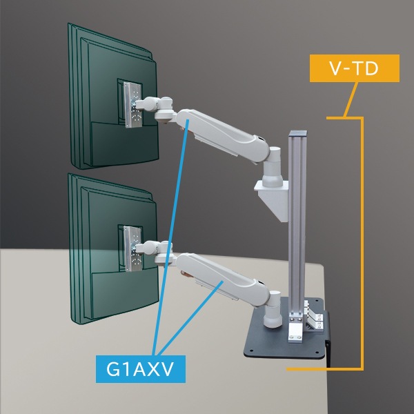 垂直設置型ダブルアーム セット品 G1WTX-GP | マルチ搭載用スタンド