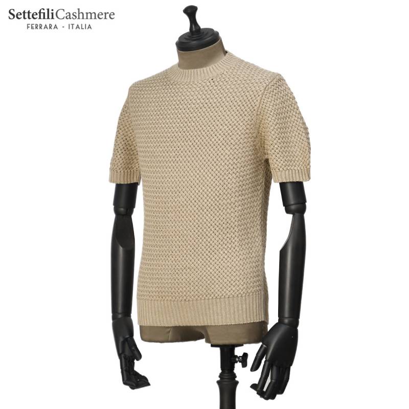 新品 Settefili Cashmere リネン シルク クルーネック ニット Settefili Cashmere【セッテフィーリ カシミア】クルーネックニット