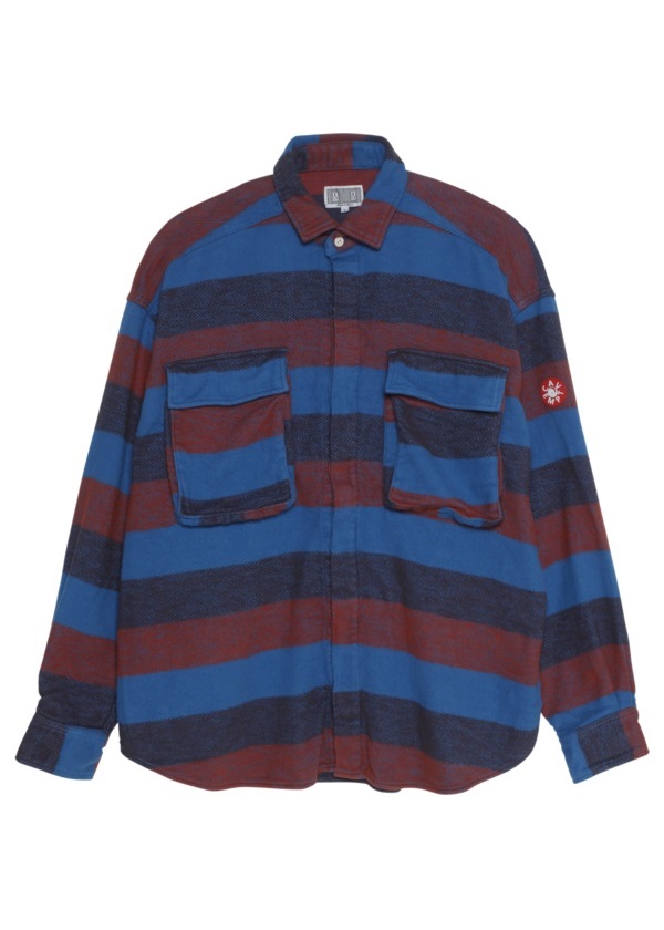 C.E CAVEMPT STRIPE FLANNEL BIG SHIRT
